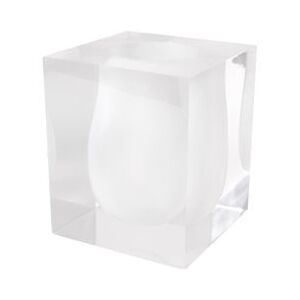 Bel Air Scoop Vase - / Acrylic - Square - W 15 cm by Jonathan Adler White