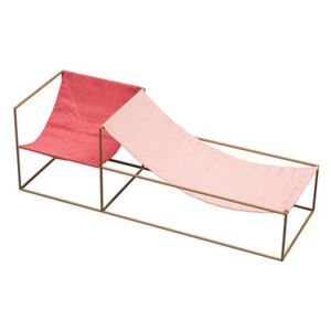Duo Seat Armchair - / Double seat - 180 x 60 cm - Linen & steel by valerie objects Pink/Red