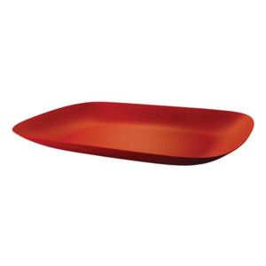 Moiré Tray - / Steel - 45 x 34 cm by Alessi Red
