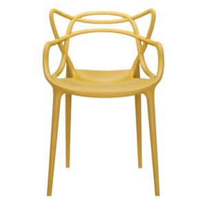 Masters Stackable armchair - Plastic by Kartell Yellow/Beige