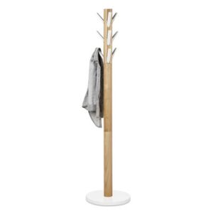 Flapper Standing coat rack - / Folding hooks by Umbra White/Natural wood