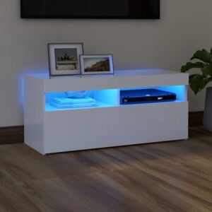 VidaXL TV Cabinet with LED Lights White 90x35x40 cm