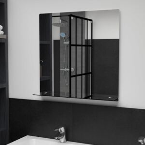 VidaXL Wall Mirror with Shelf 60x60 cm Tempered Glass