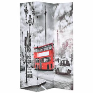VidaXL Folding Room Divider 120x170 cm London Bus Black and White