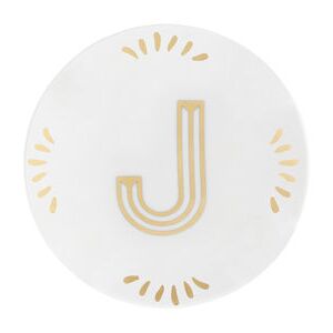 Lettering Petit fours plates - Ø 12 cm / Letter J by Bitossi Home White/Gold
