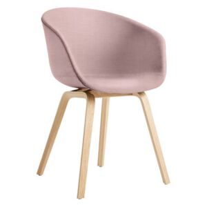 About a chair AAC23 Padded armchair - / Integral fabric & matt varnished oak by Hay Pink/Natural wood