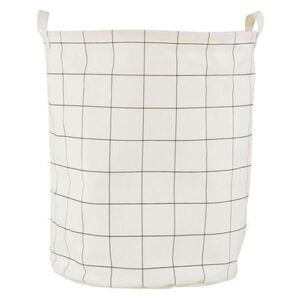 Squares Laundry basket - / Ø 40 x H 50 cm by House Doctor White/Black