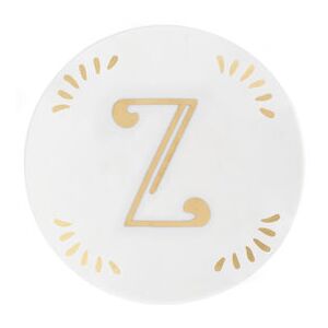 Lettering Petit fours plates - Ø 12 cm / Letter Z by Bitossi Home White/Gold