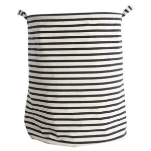 Stripes Laundry basket - /Ø 40 x H 50 cm by House Doctor White/Black