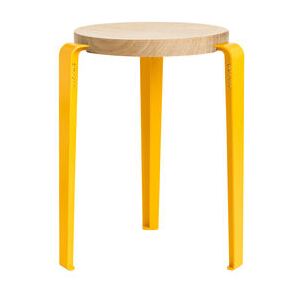 Lou Stackable stool - / H 45 cm - Steel & oak by TIPTOE Yellow/Natural wood