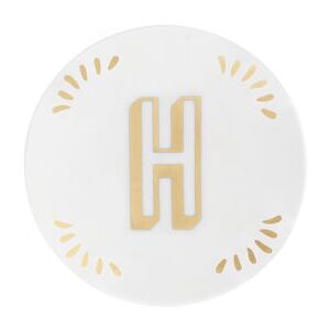 Lettering Petit fours plates - Ø 12 cm / Letter H by Bitossi Home White/Gold