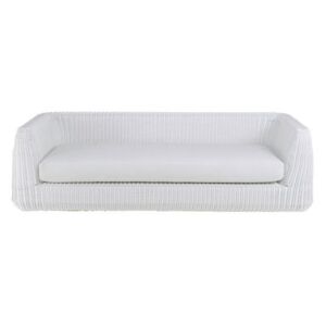 Agorà Straight sofa - / 3 seats -L 230 cm / Hand-braided polyethylene by Unopiu White