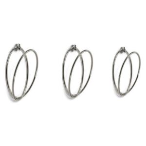 Senzatempo Coat stand - / Wall fastening - 3 rings / L 77 cm by Opinion Ciatti Silver/Metal