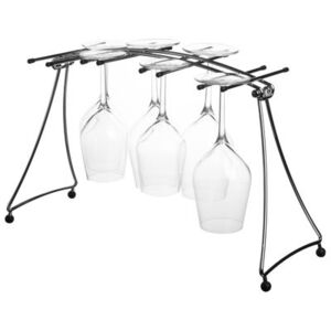 Draining rack - for wine glasses - Foldable by L'Atelier du Vin Black/Metal