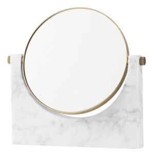 Pepe Marble Free standing mirrors - Marble & brass - 26 x 25 cm by Menu White