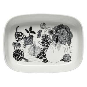 Siirtolapuutarha Baking dish - / 28 x 20.5 cm - Ceramic by Marimekko White/Black