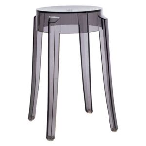 Charles Ghost Stackable stool - H 46 cm by Kartell Grey