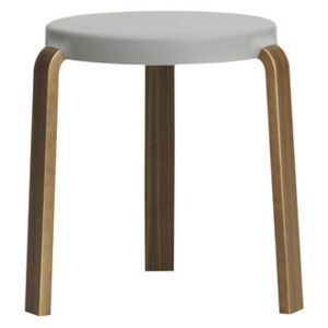 Tap Stool Stackable stool - Walnut & foam by Normann Copenhagen Grey/Natural wood