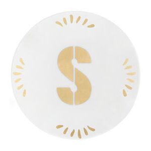 Lettering Petit fours plates - Ø 12 cm / Letter S by Bitossi Home White/Gold