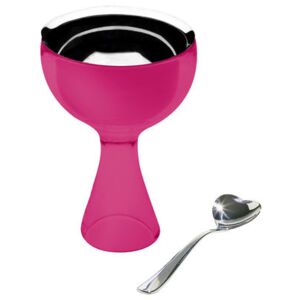 Big Love Ice-cream bowl - Spoon and icecream bowl set by A di Alessi Pink