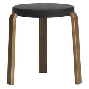 Tap Stool Stackable stool - Walnut & foam by Normann Copenhagen Black/Natural wood