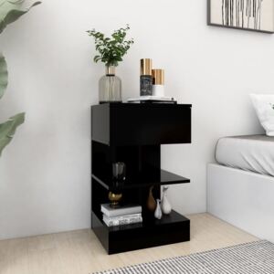 Bedside Cabinet Black 40x35x65 cm Chipboard