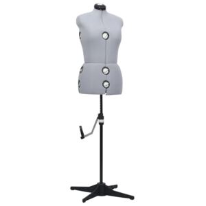 VidaXL Adjustable Dress Form Female Grey M Size 40-46