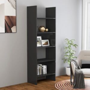 VidaXL Book Cabinet High Gloss Grey 60x35x180 cm Chipboard
