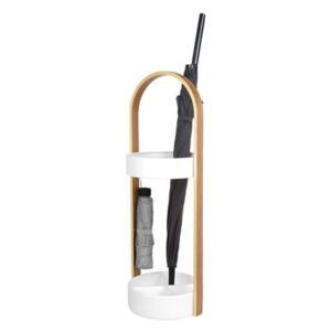 Hub Umbrella holder - / Wood & resin by Umbra White/Natural wood