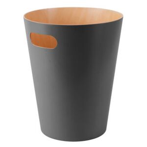 Woodrow Wastepaper basket - / Wooden basket - Ø 23 x H 28 cm by Umbra Grey/Natural wood