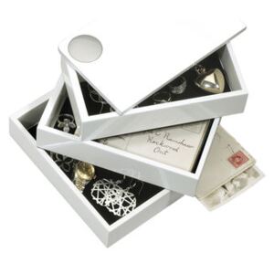 Spindle Jewellery box - / 3 swivel compartments by Umbra White