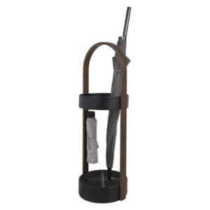 Hub Umbrella holder - / Wood & resin by Umbra Black/Natural wood