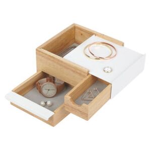 Stowit Small Jewellery box - / 17 x 15 cm by Umbra White/Natural wood