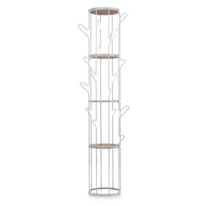 Albero Standing coat rack - / Shelf - Ø 32 x H 177 cm by Pallucco White/Natural wood