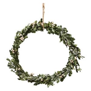 Misteltoe Large Christmas wreath - / Ø 35 cm - Artificial boxwood & berries by House Doctor Green