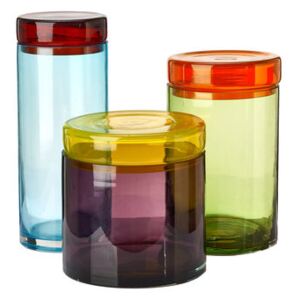 Jar - / Set of 3 - Hand-blown glass by Pols Potten Multicoloured