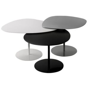 Galet OUTDOOR Nested tables - Set of 3 by Matière Grise White/Grey/Black