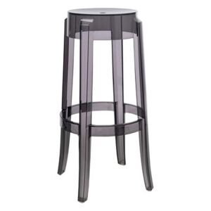 Charles Ghost Stackable bar stool - H 75 cm - Plastic by Kartell Grey