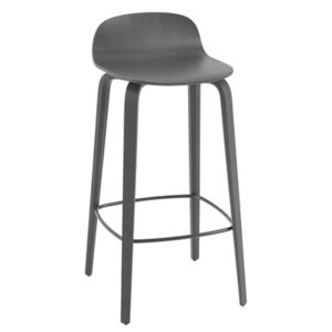 Visu Bar stool - / Wood - H 75 cm by Muuto Black