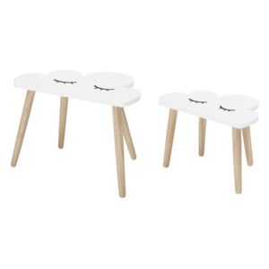 Nuage Nested tables - / Set of 2 by Bloomingville White/Natural wood