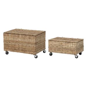 Nature Box - / Set of 2 - With casters / Rattan by Bloomingville Beige
