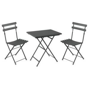 Arc en Ciel Table & seats set - Table 70x50cm + 2 chairs by Emu Brown