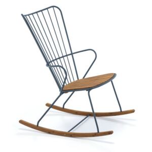 Paon Rocking chair - / Metal & bamboo by Houe Blue/Natural wood