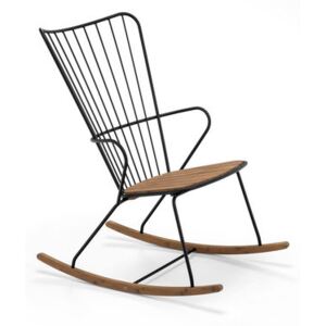 Paon Rocking chair - / Metal & bamboo by Houe Black/Natural wood