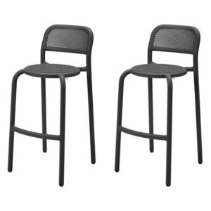 Toní Barfly High chair - / H 82.3 cm - Set of 2 / Perforated aluminium by Fatboy Grey