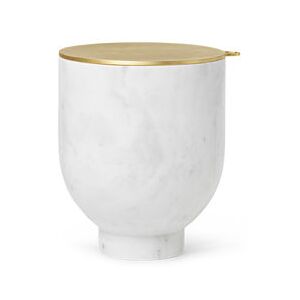 Alza Ice bucket - / Marble & brass - Ø 14.5 x H 17 cm by Ferm Living White/Gold/Metal