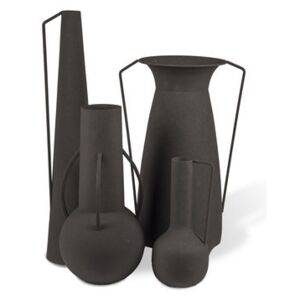 Roman Vase - / Set of 4 - Metal (decorative use only) by Pols Potten Black