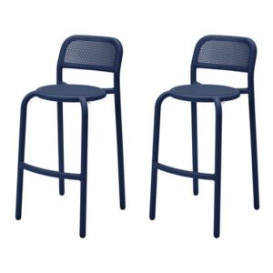 Toní Barfly High chair - / H 82.3 cm - Set of 2 / Perforated aluminium by Fatboy Blue