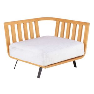Welcome Modular sofa - / Right armrest module L 90 cm / Teak by Unopiu White/Natural wood
