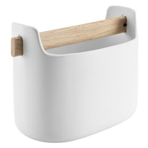 Toolbox Storage box - / L 19 x H 15 cm - Ceramic & oak by Eva Solo White/Natural wood